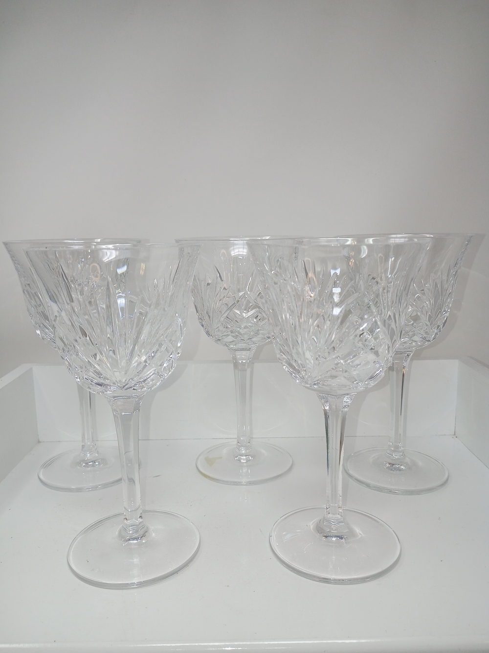 Gorham Clear Cut Crystal Wine Glasses - Clear